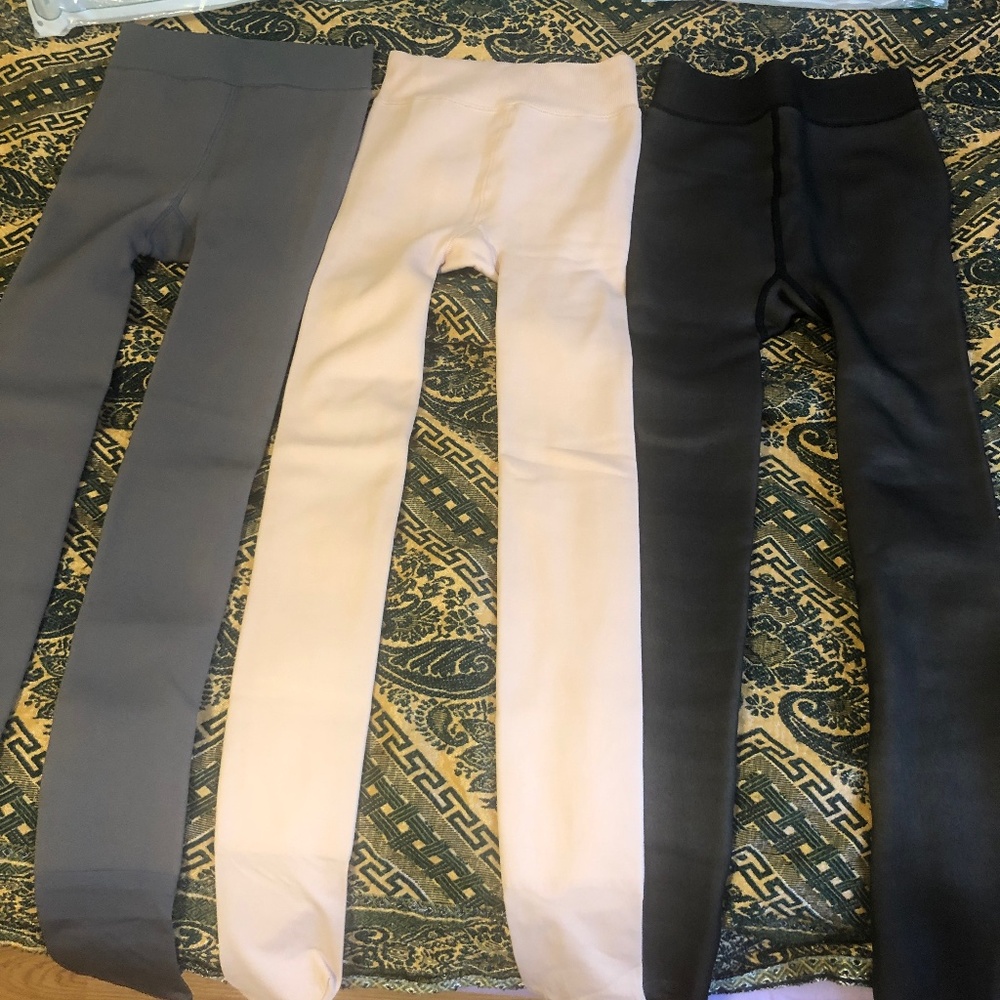 Fleece fake translucent warm plush elastic tights
